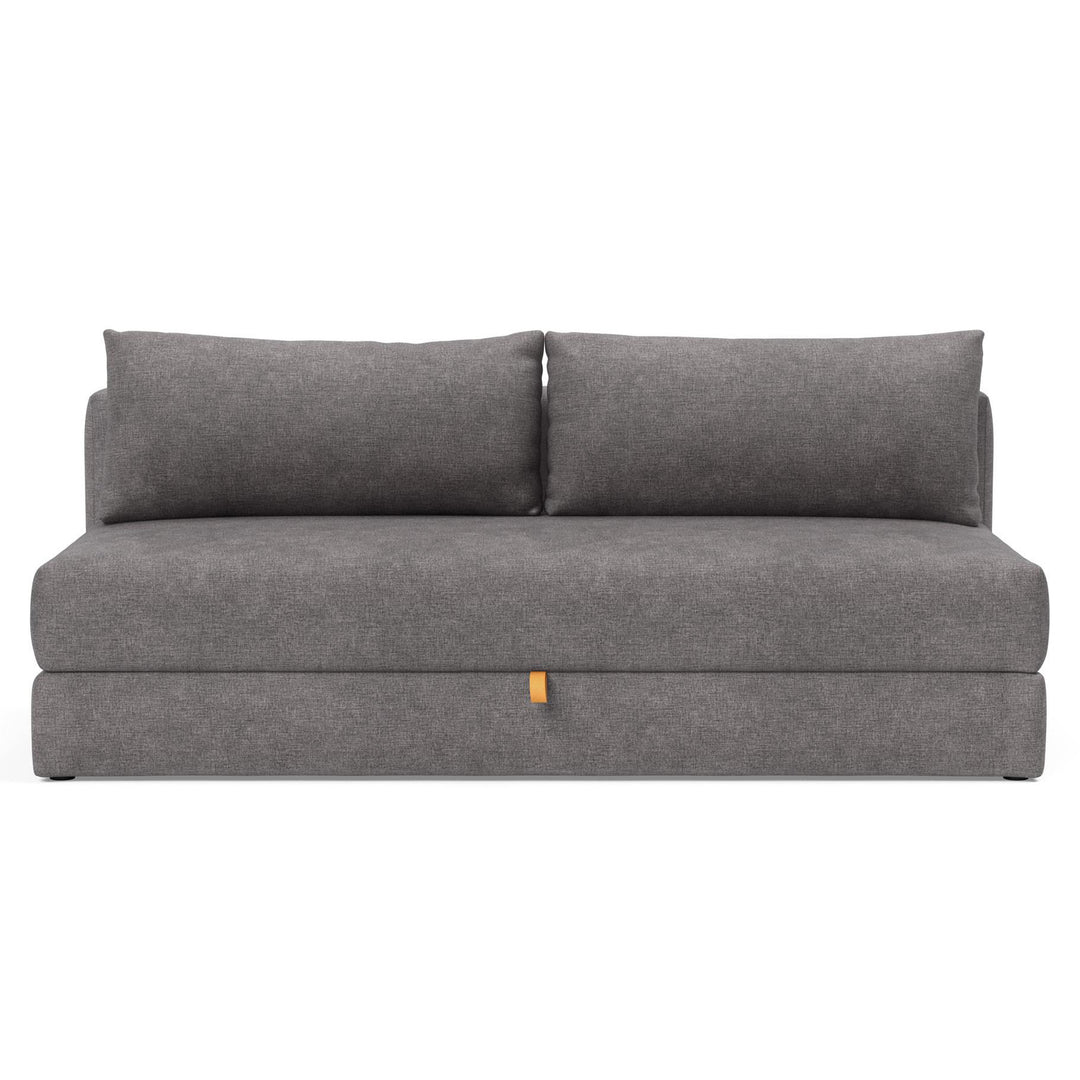 Armless Nest Storage Sofa Bed in warm grey