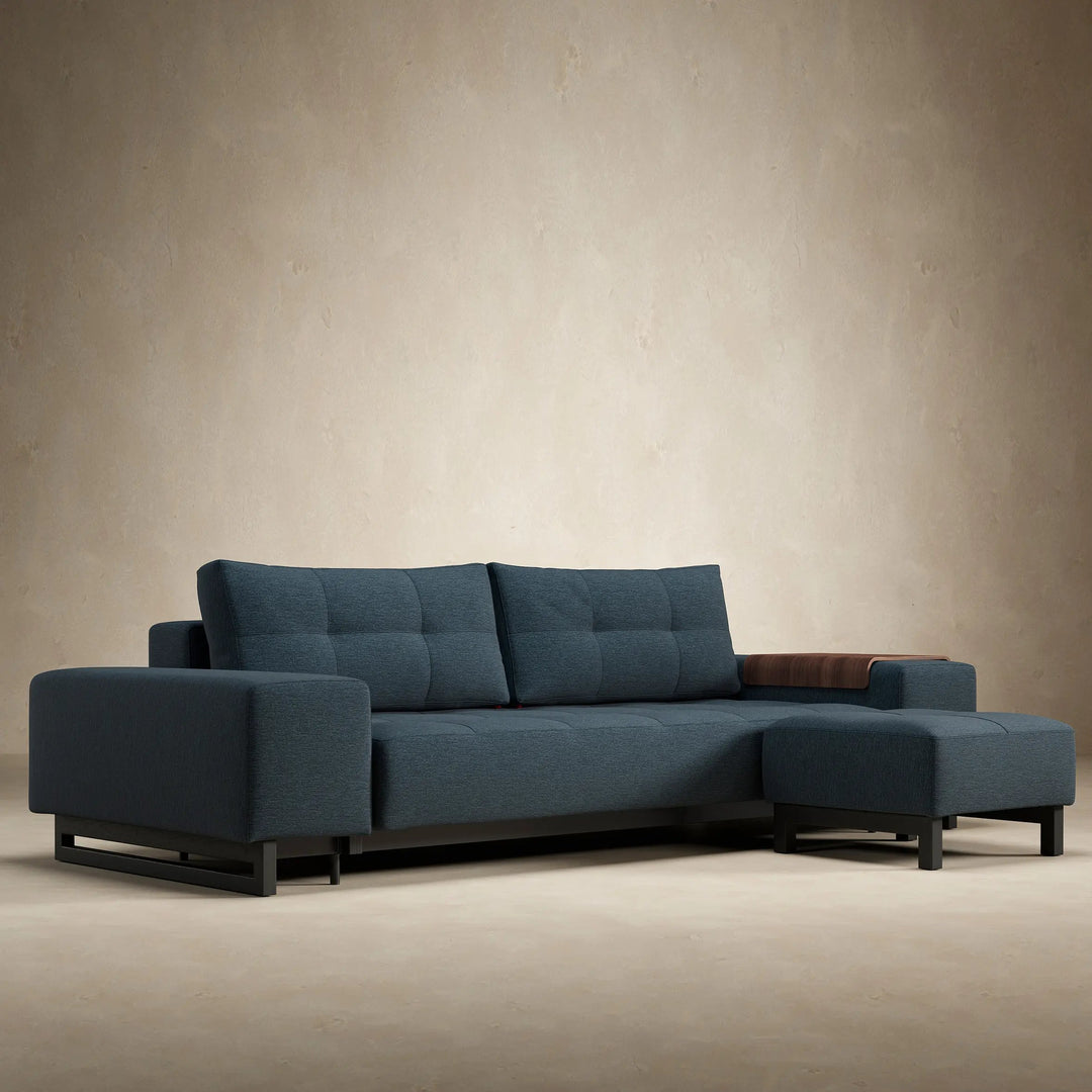 Midnight Blue Soho Sofa bed with matching ottoman